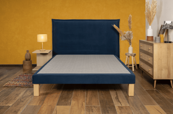 ABADIE MATELAS MARTINIQUE TETE DE LIT SOMMIER BLEU FOND JAUNE